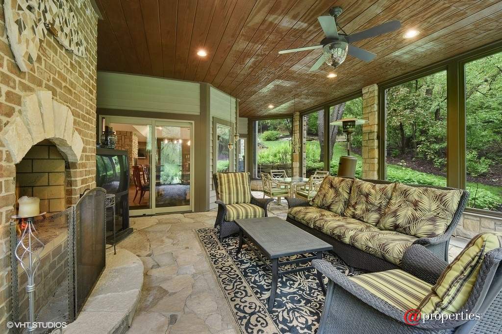 284 Fox Harbor Drive Trout Valley, Illinois 60013 - Screened Porch with Fireplace