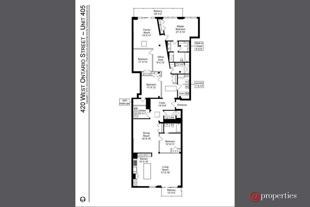 420 W Ontario Street #405 Chicago, Illinois 60654 - Floorplan