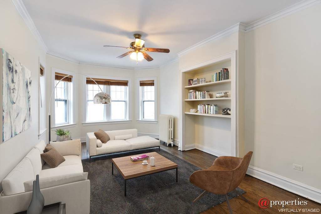 1007 Greenleaf Street #2E Evanston, Illinois 60202 - Living Room - Virtually Staged