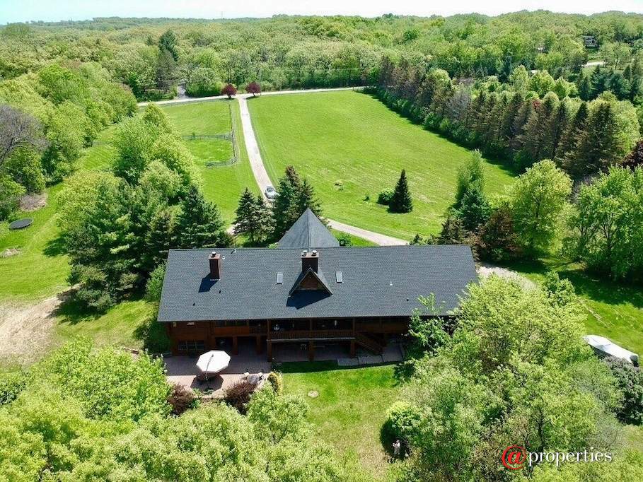 1790 Knob Rd Burlington, Wisconsin 53105 - Aerial from back looking at Knob Road